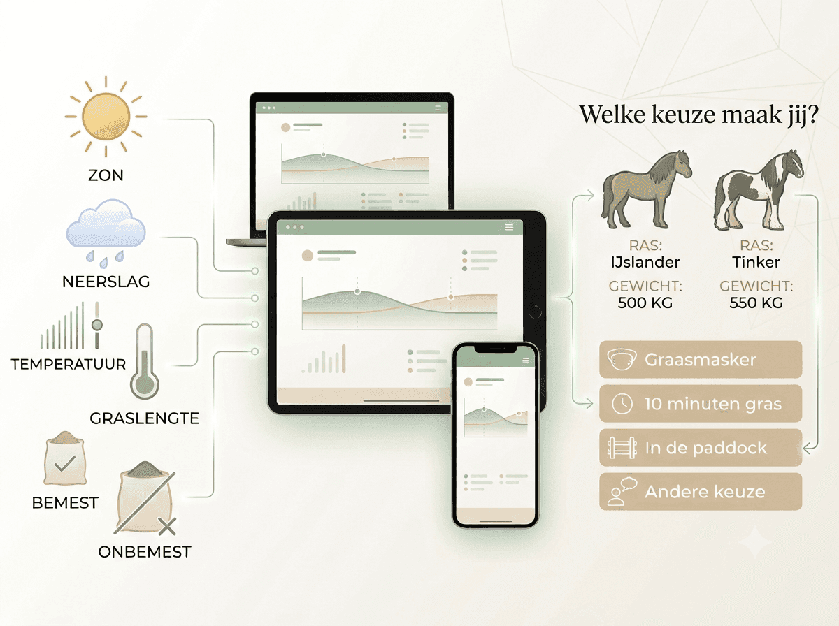 Illustration: Sugar progression per pasture, tailored to weather, grass and your horse's profile